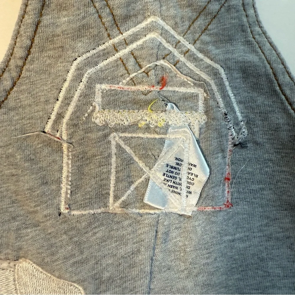 Baby gap Denim Overalls Farm Appliqués‎ embroidery handmade 6-12 months boy